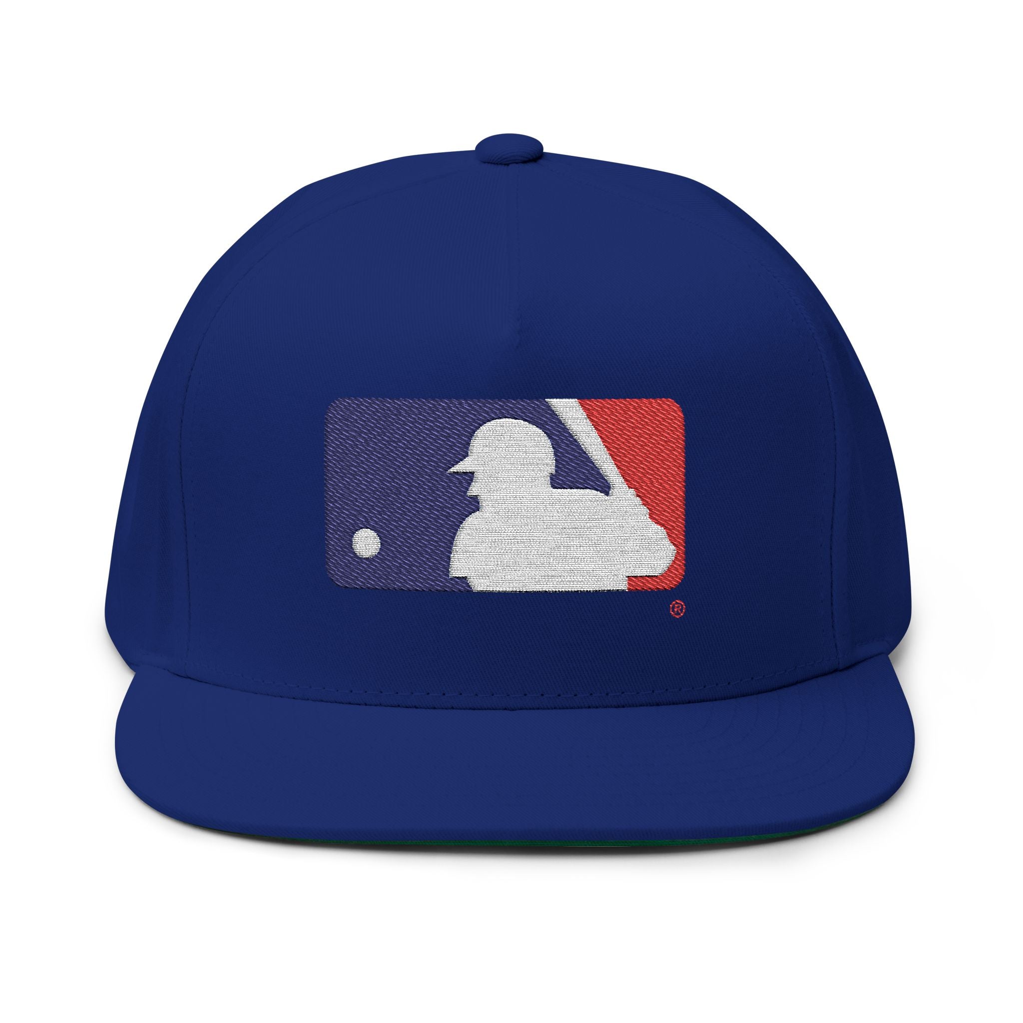 Flat Bill Cap — Embroidered Baseball Logo Snapback