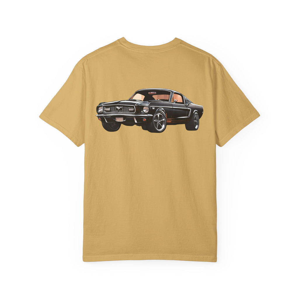 Classic Muscle Car T-Shirt | Vintage Black Mustang Illustration