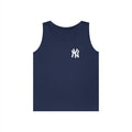 NYC Brooklyn Tank Top  Minimal Yankees Logo Front, Red NYC Back Streetwear