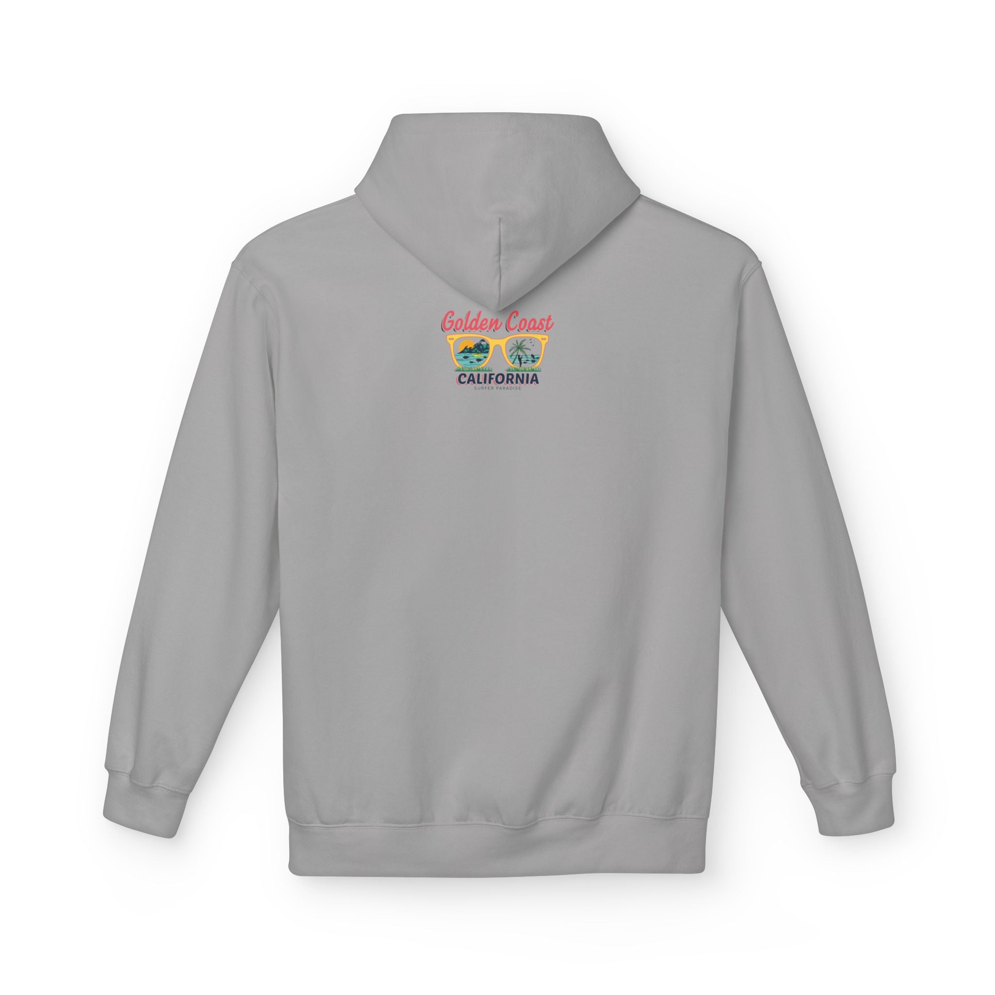 Surf Vibes Hoodie Coastal Palms & Sunset Graphic