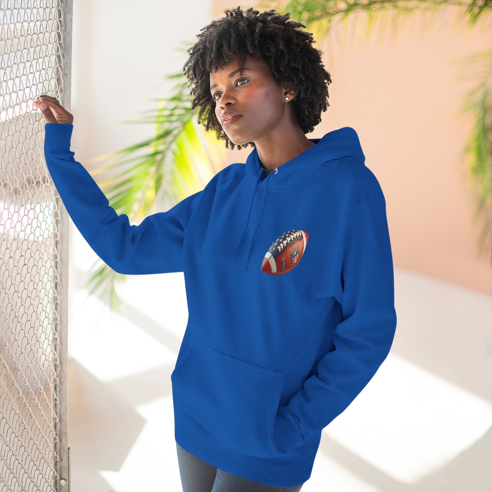 Football Helmet Skull Hoodie Graphic Fleece Pullover for Fans