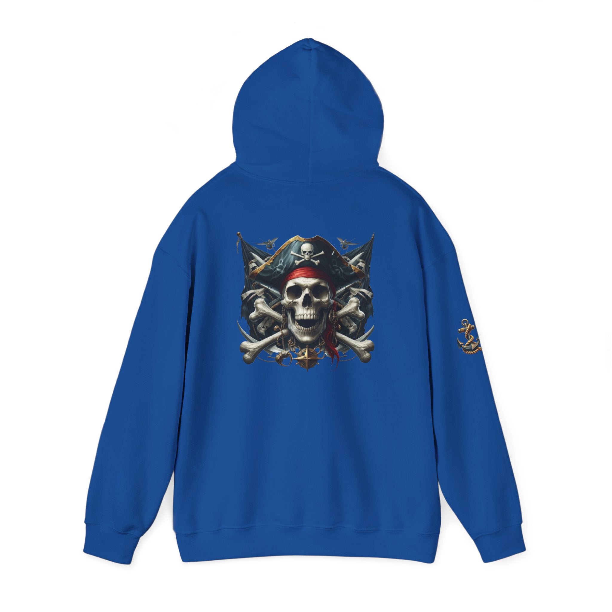 Pirate Skull Anchor Hoodie  Nautical Skull & Crossbones Pullover