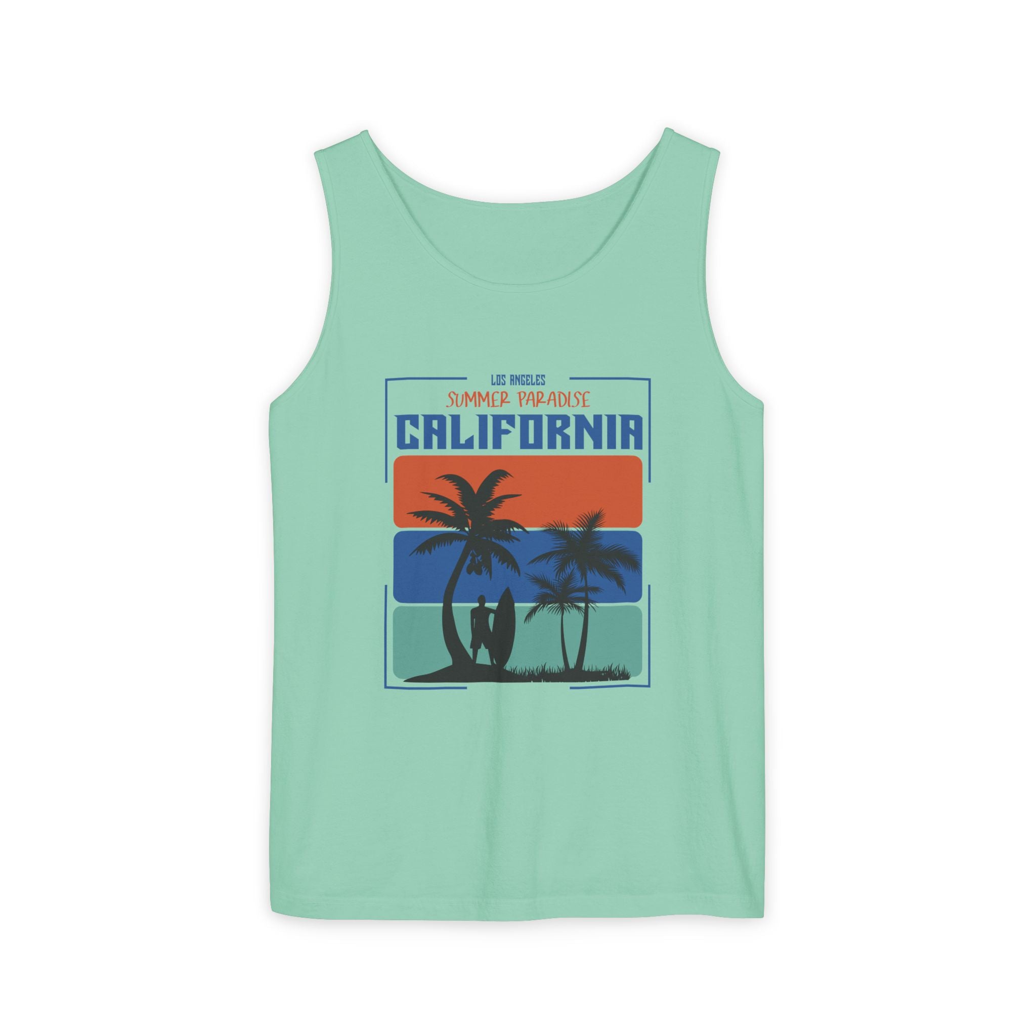 California Palm Sunset Tank Top Vintage Beach Graphic