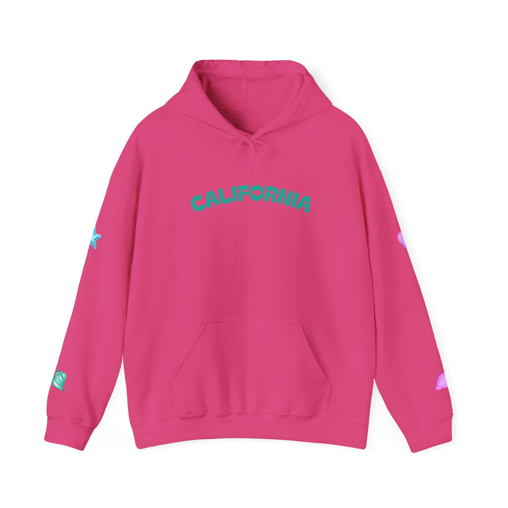 California Palm Tree Hoodie | Beach Island Graphic, Sleeve Icons