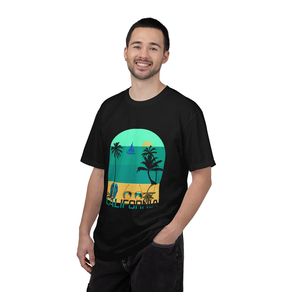 California Beach Surf T-Shirt  Retro Palm Trees & ‘SURFING’ Graphic