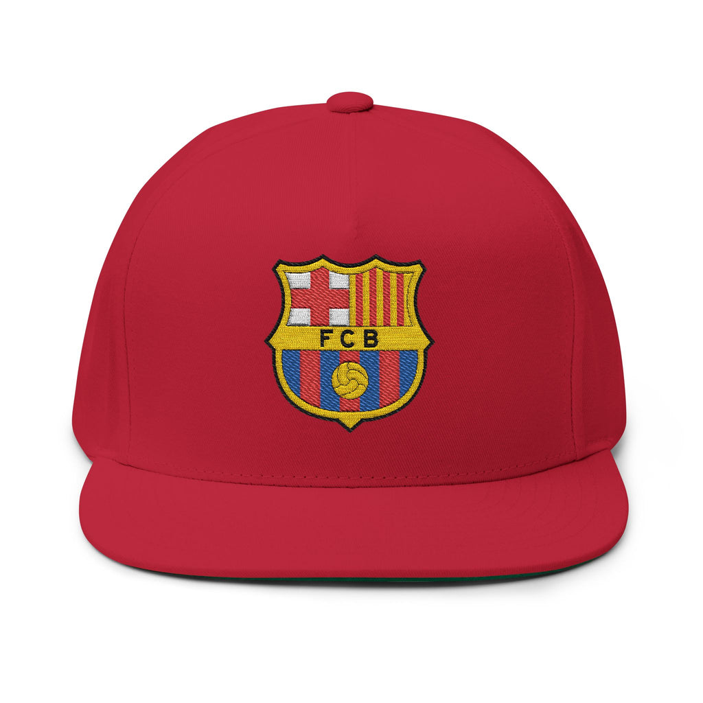 Barcelona Embroidered Flat Bill Cap