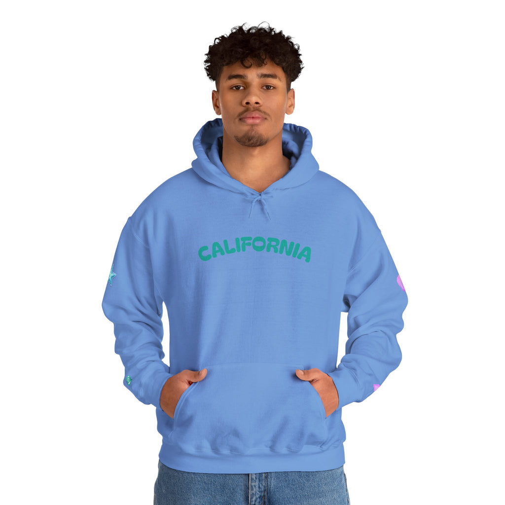 California Palm Tree Hoodie | Beach Island Graphic, Sleeve Icons