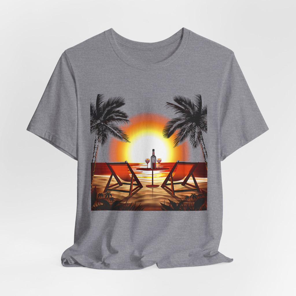 Beach Sunset with Palm Trees Tee Tropical Sunset T-Shirt