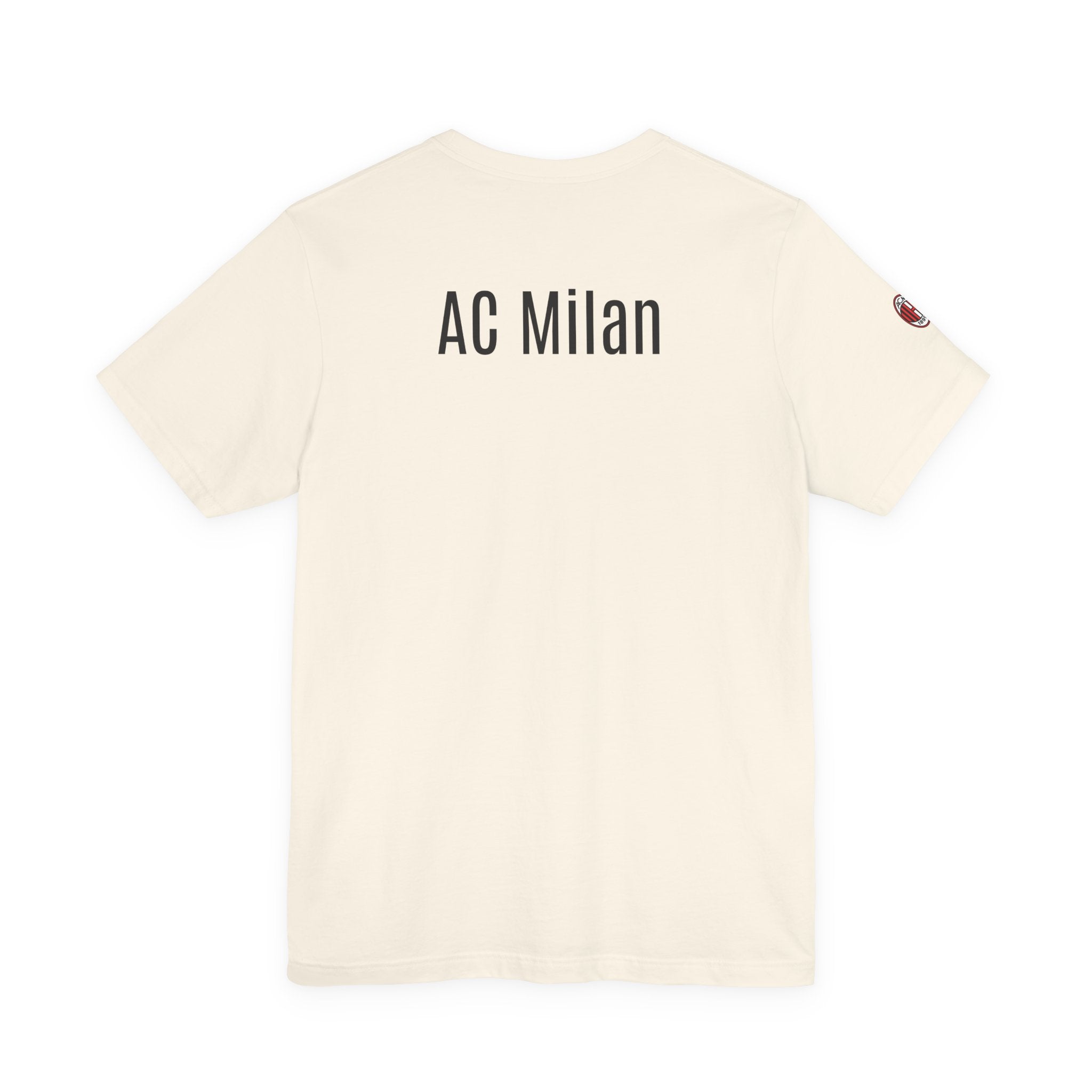 AC Milan Crest T-Shirt Minimal Soccer Tee with 'AC Milan' Back Print