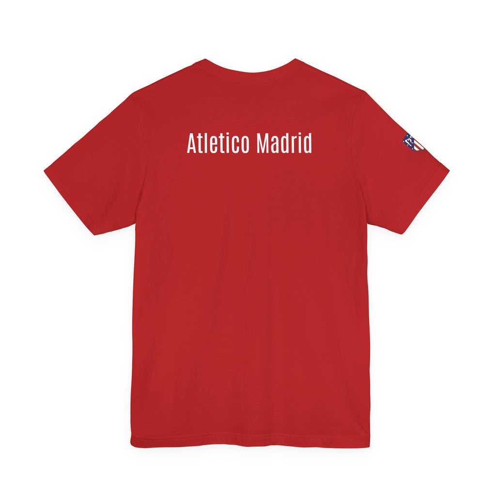 Atletico Madrid Shield T-Shirt Front Chest & Sleeve Logo Soccer Tee