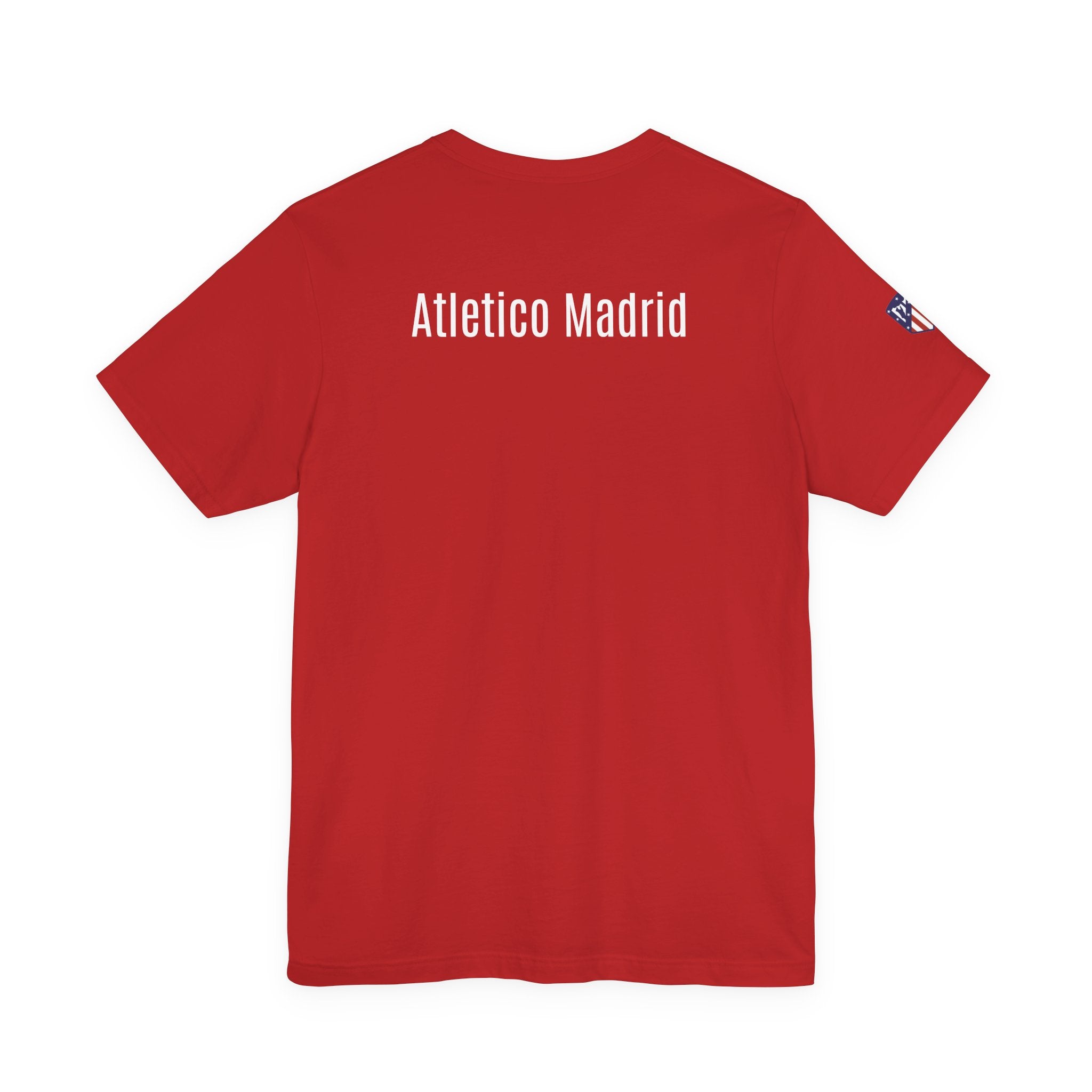 Atletico Madrid Shield T-Shirt Front Chest & Sleeve Logo Soccer Tee