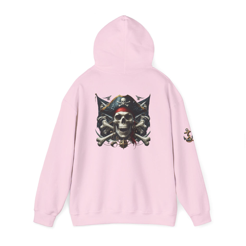 Pirate Skull Anchor Hoodie  Nautical Skull & Crossbones Pullover