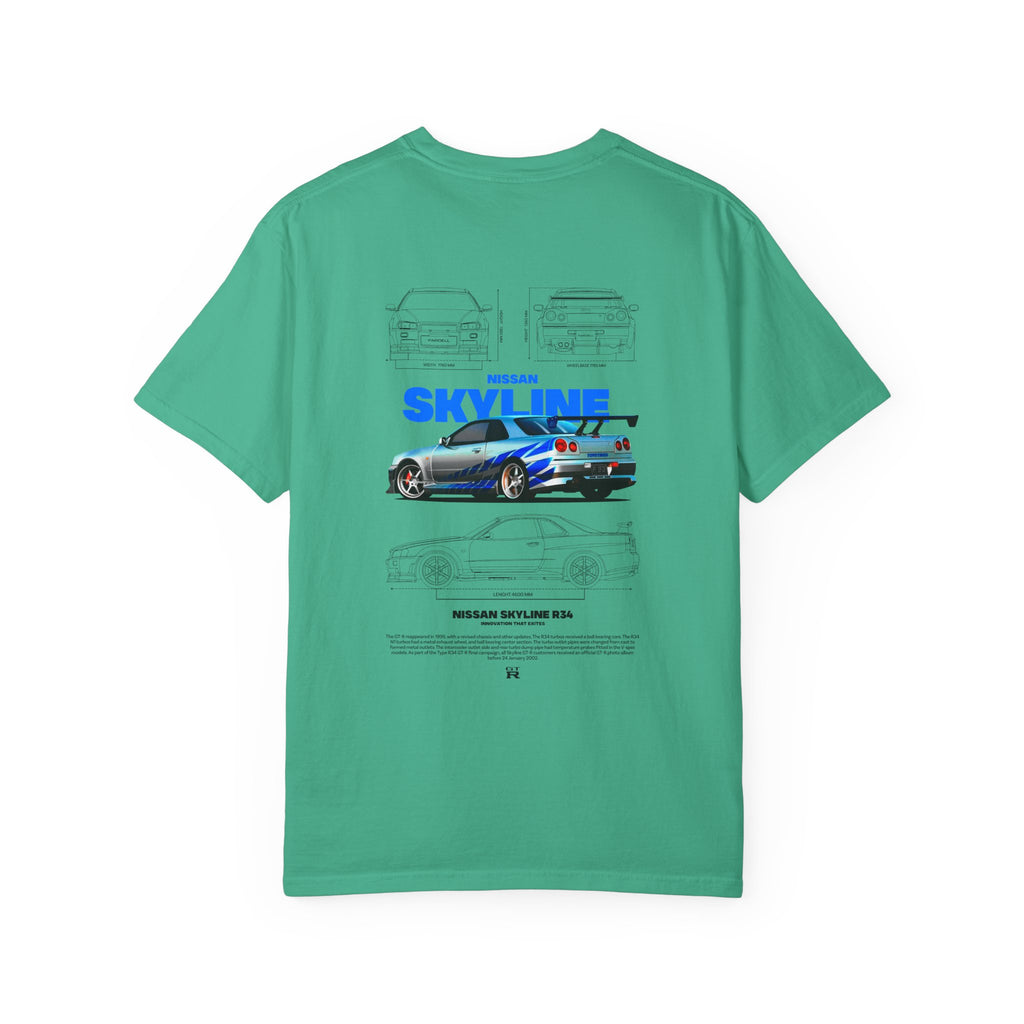 Nissan Skyline R34 Car T-shirt Vintage JDM Racing Tee