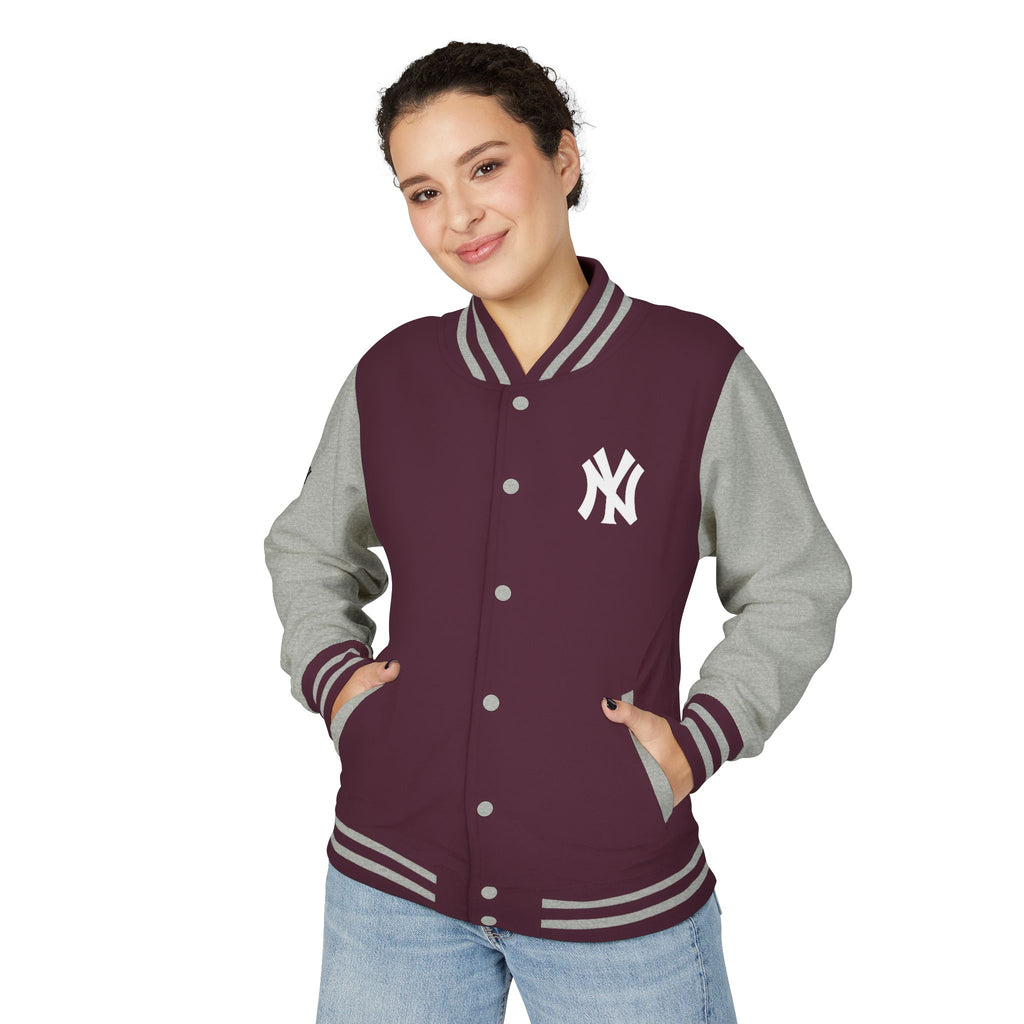 New York Letterman Jacket Varsity Style Red & White Baseball Jacket
