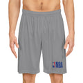 NBA Logo Basketball Shorts  White Athletic AOP Performance Shorts