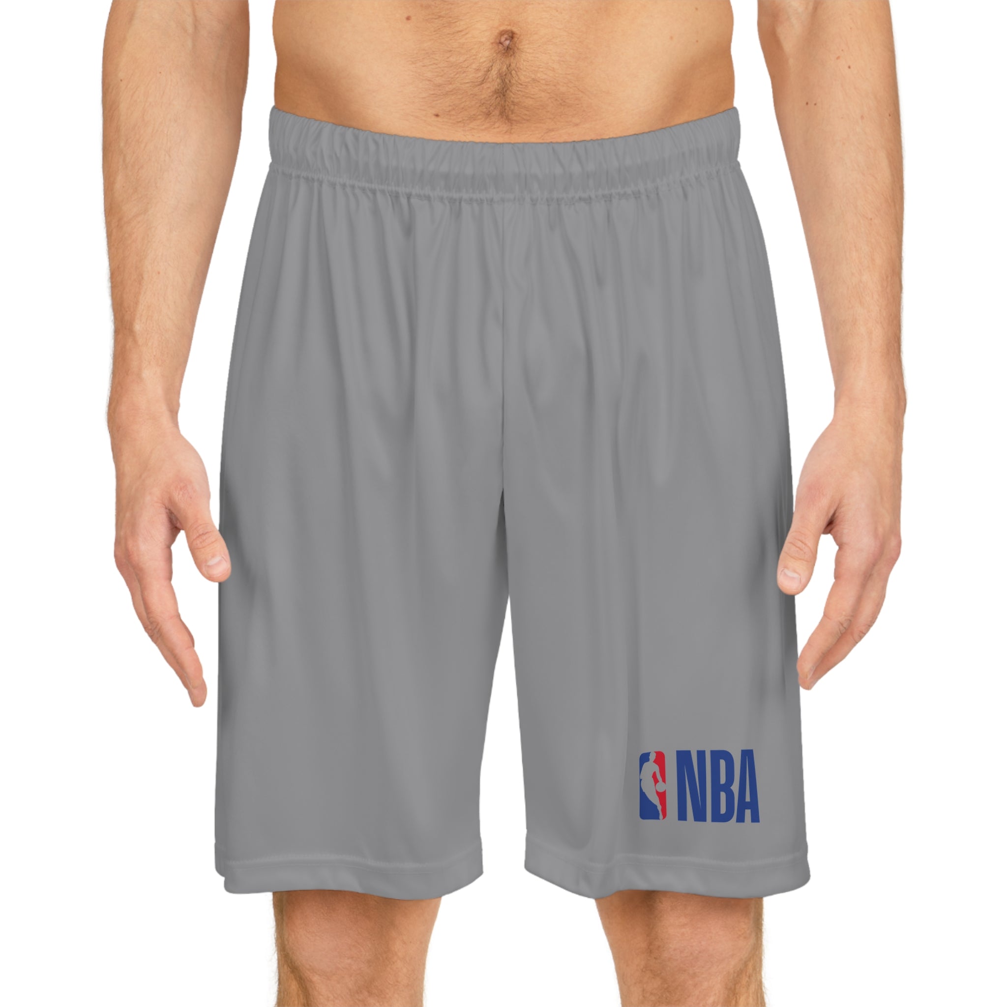 NBA Logo Basketball Shorts  White Athletic AOP Performance Shorts