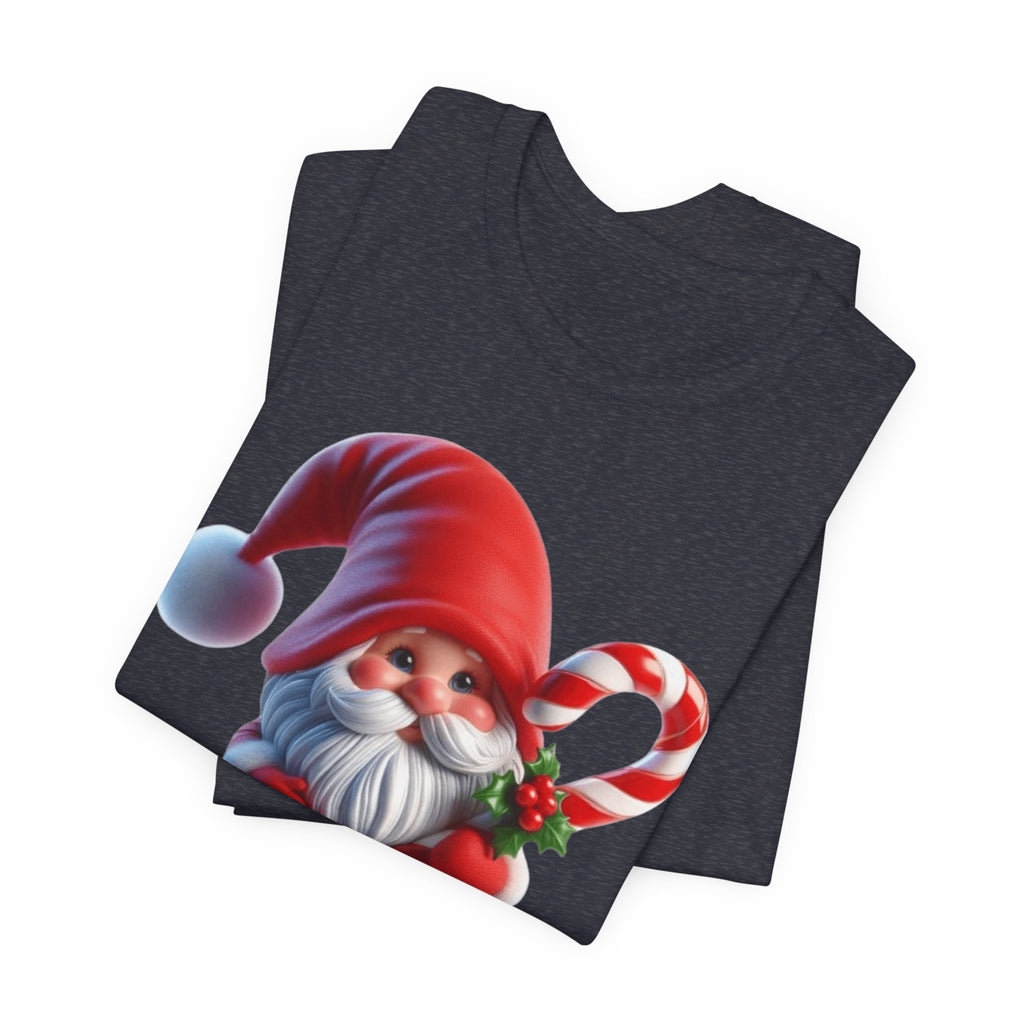Candy Cane Gnome T-Shirt Christmas Santa Elf Tee