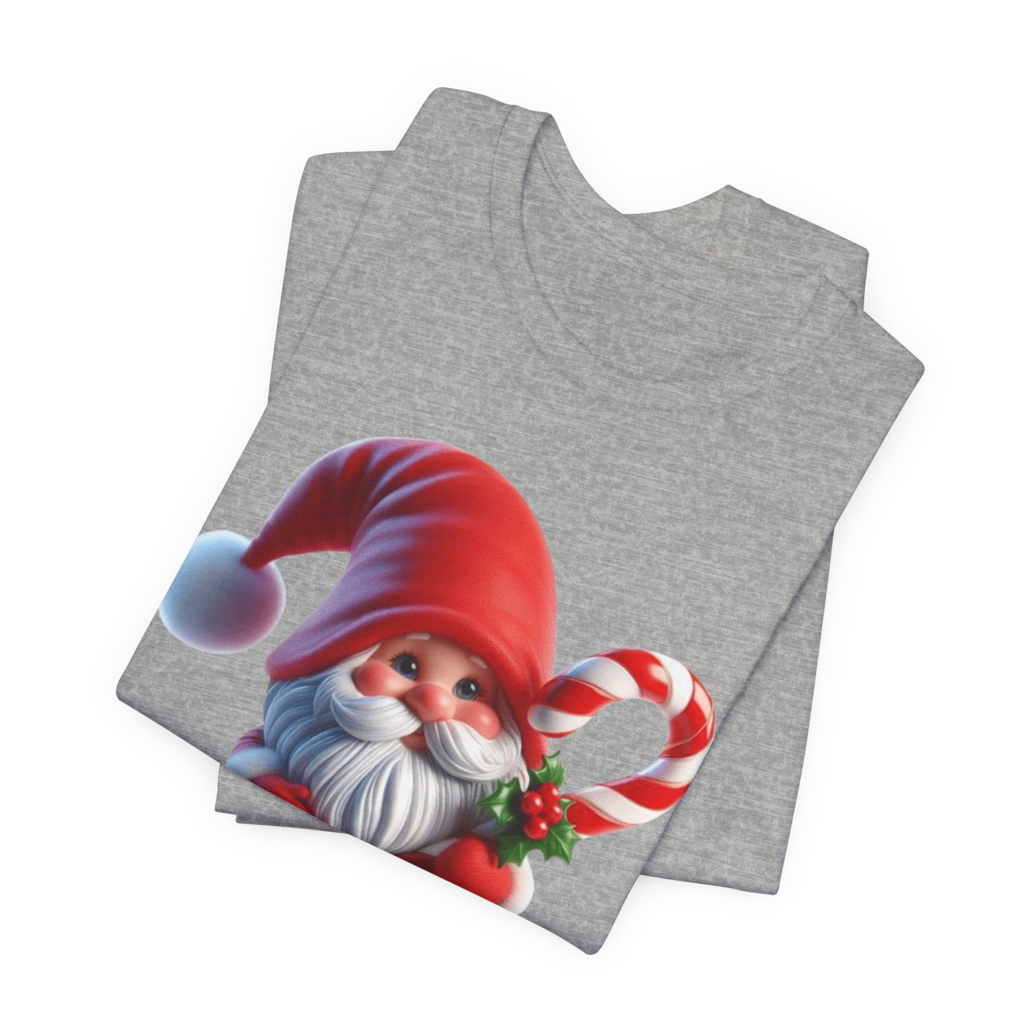 Candy Cane Gnome T-Shirt Christmas Santa Elf Tee