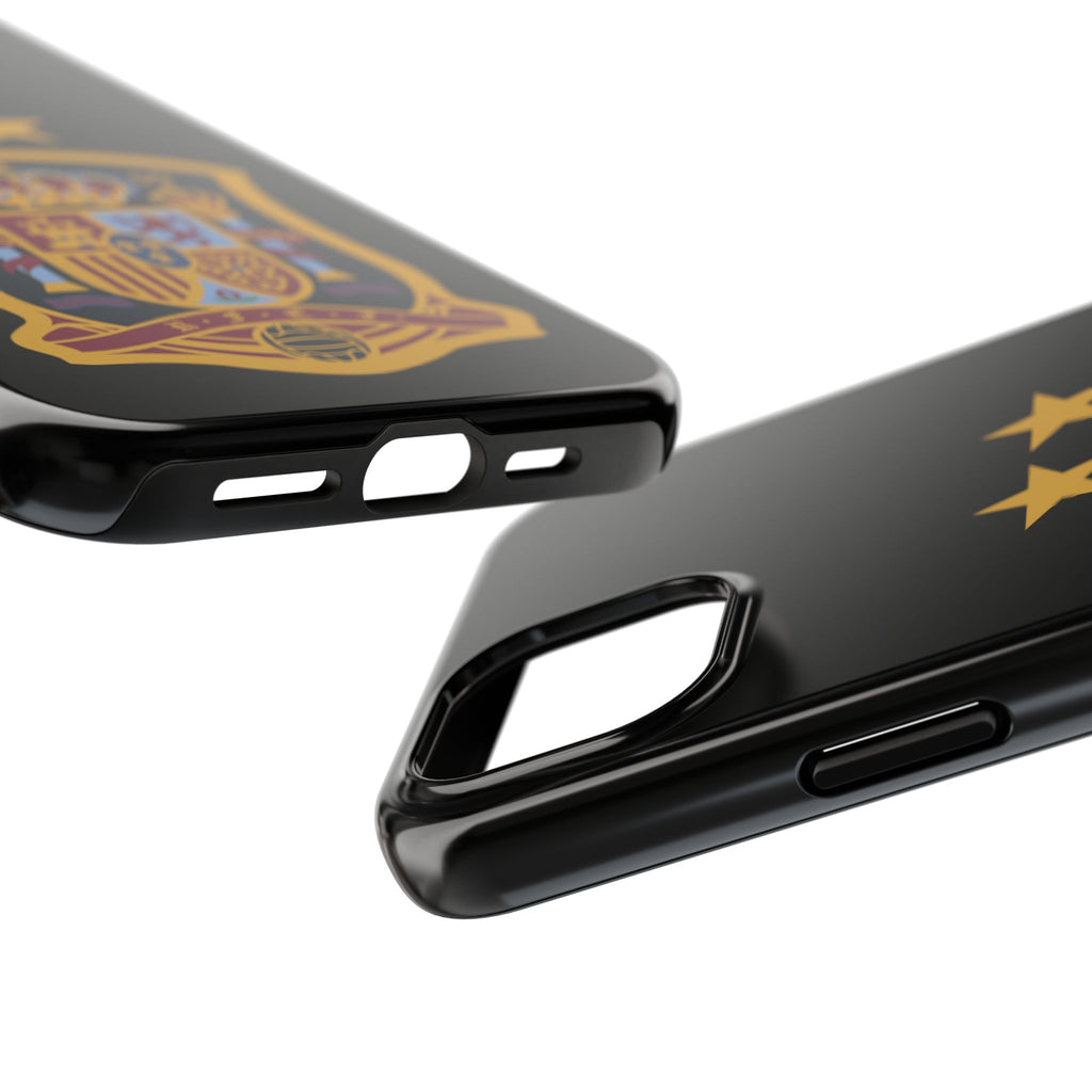 Spain Soccer Crest Tough Phone Case  Black Protective iPhone Case with Two Stars