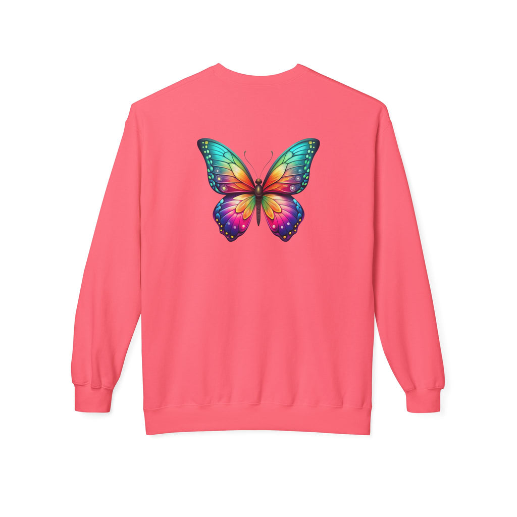 Rainbow Butterfly Sweatshirt | Colorful Monarch Wing Graphic
