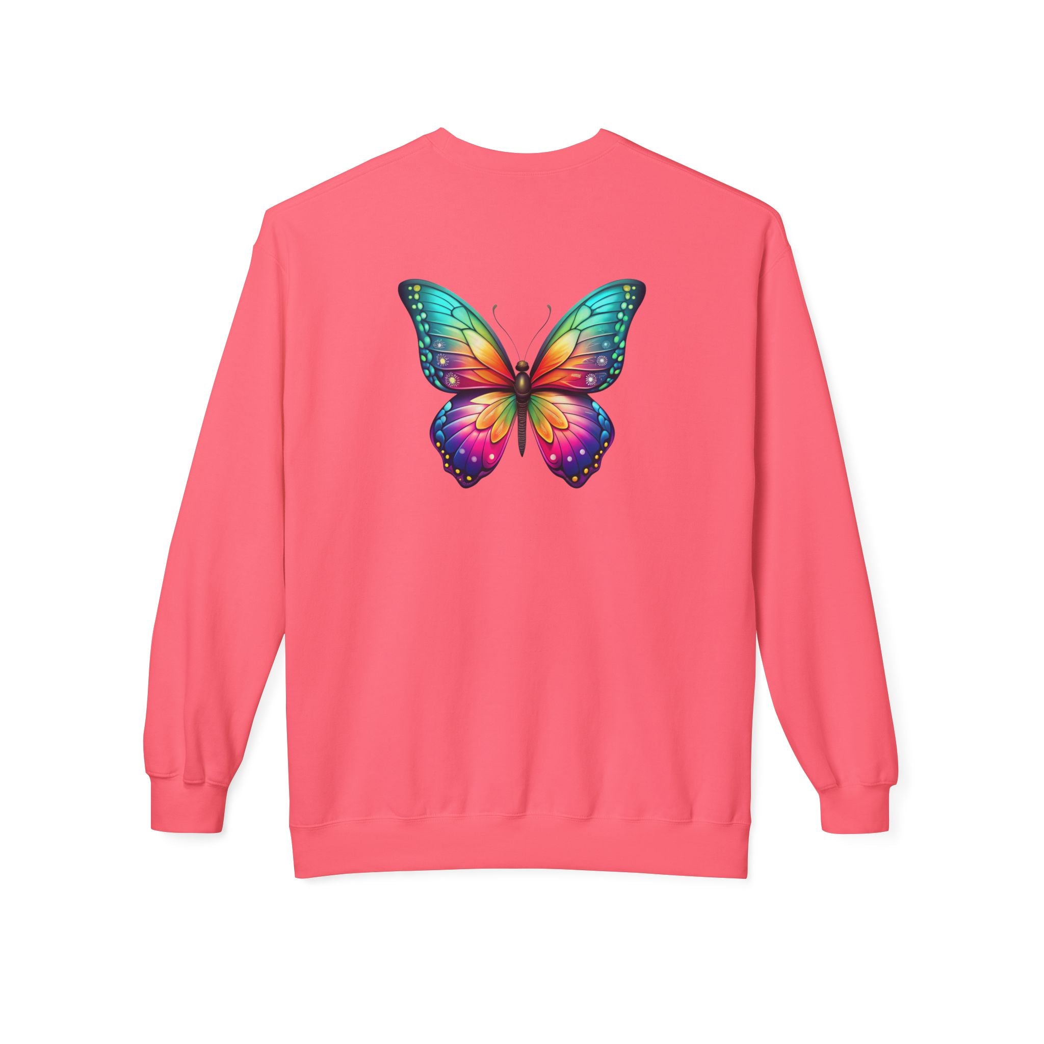 Rainbow Butterfly Sweatshirt | Colorful Monarch Wing Graphic