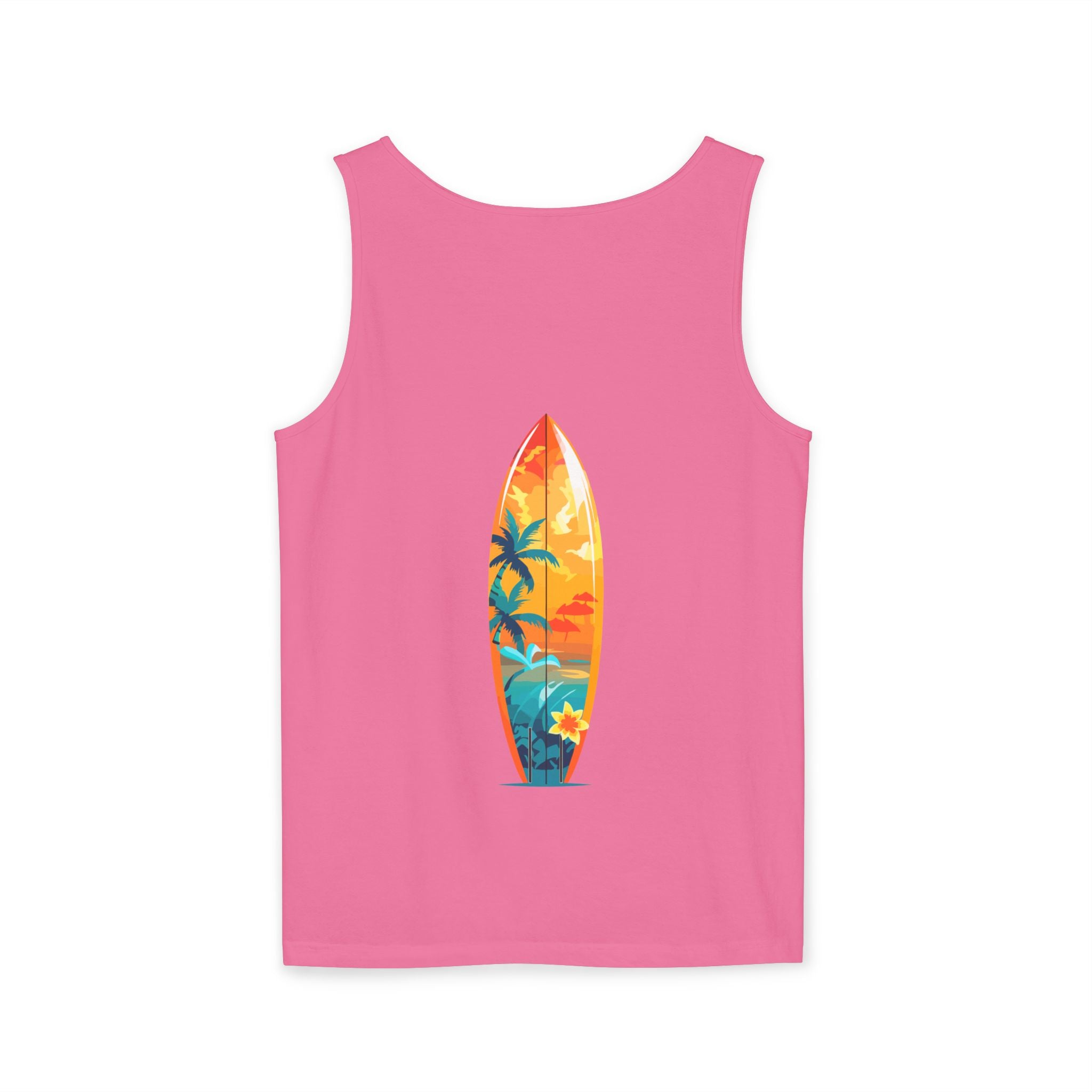 California Paradise Palm Tank Top Retro Beach Sunset Graphic