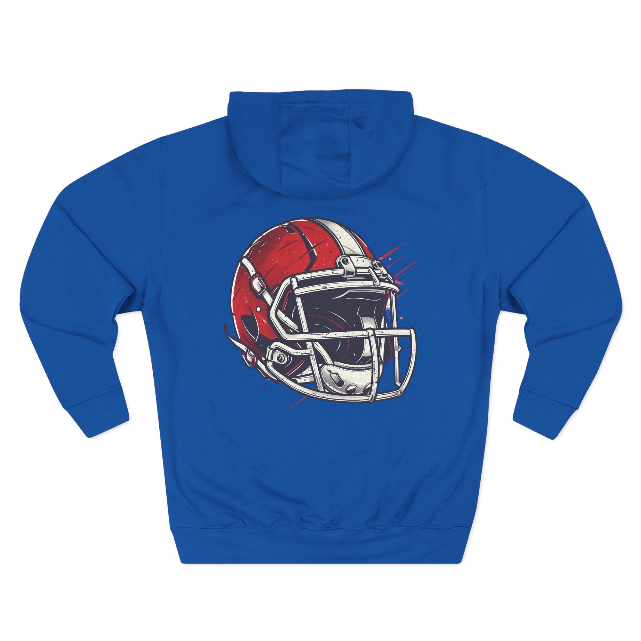 Football Helmet Skull Hoodie Graphic Fleece Pullover for Fans