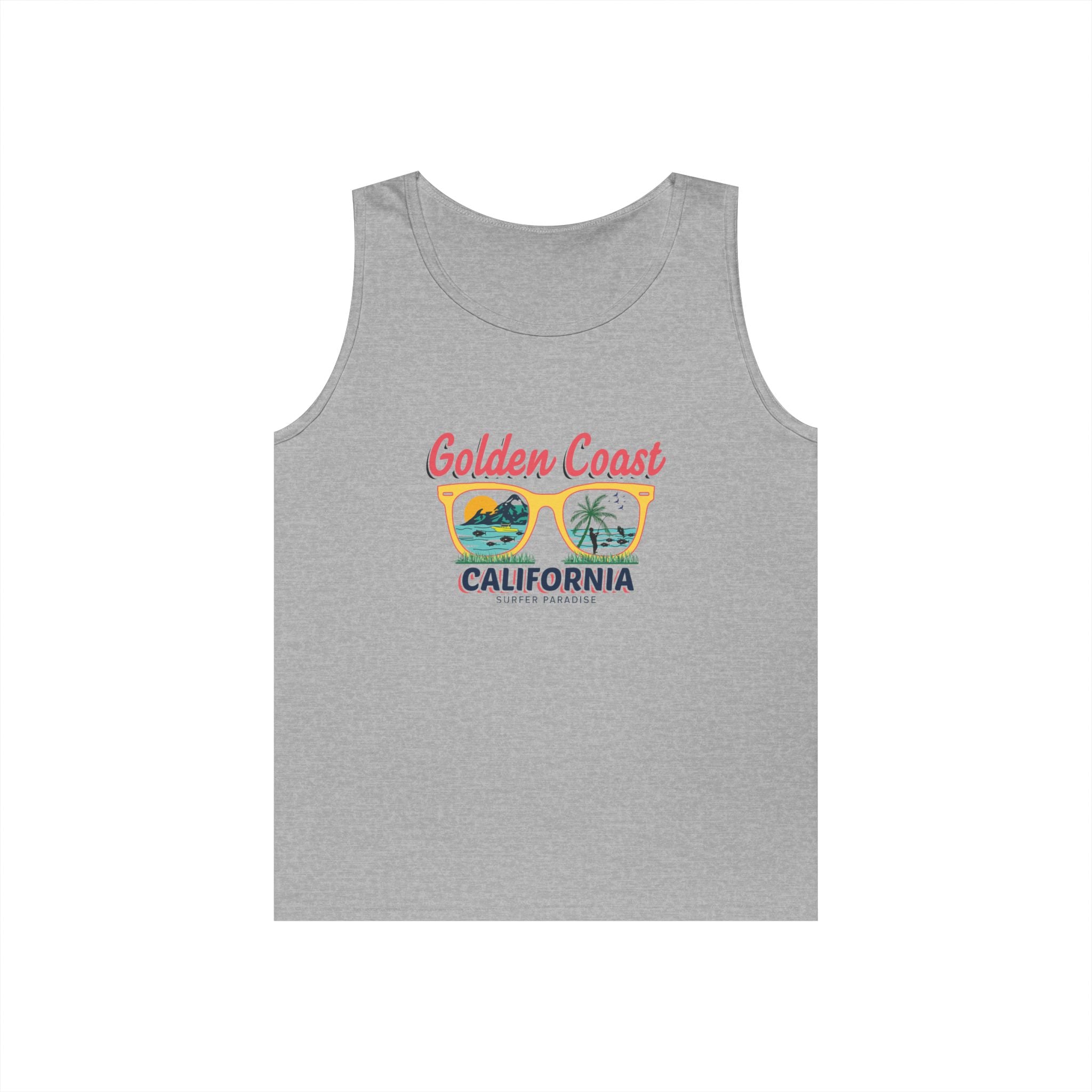 Golden Coast California Tank Top Vintage Beach Palm Graphic