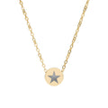 Engraved Mini Circle Necklace Star Pendant Personalized Jewelry