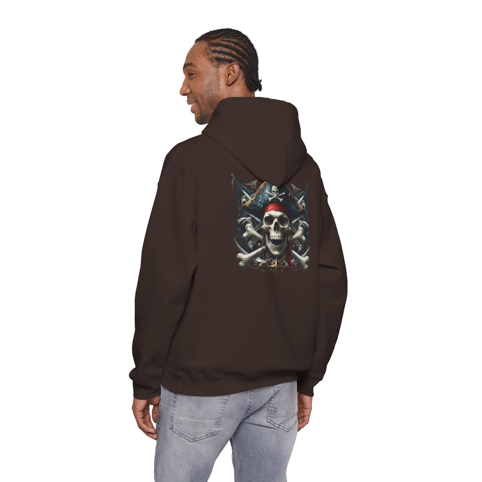 Pirate Skull Anchor Hoodie  Nautical Skull & Crossbones Pullover