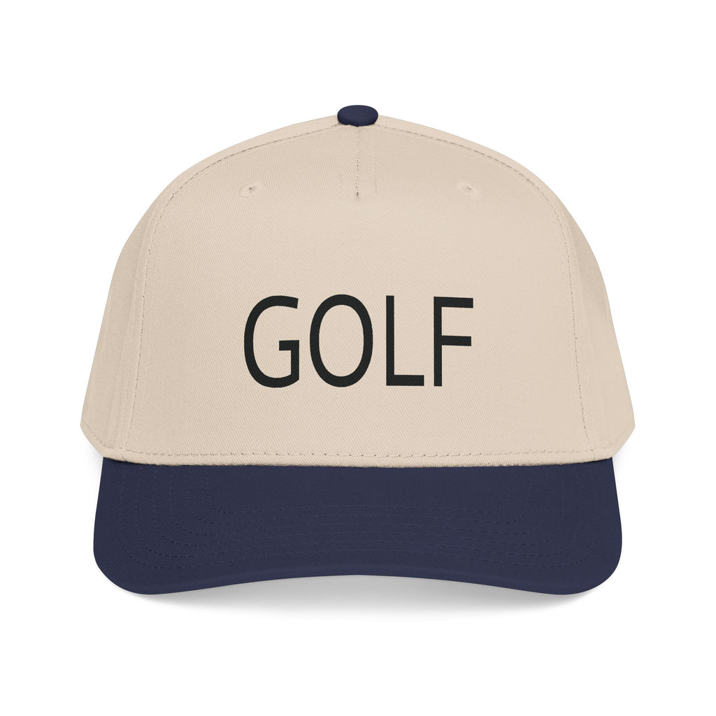 Golf Embroidered Mid Profile Cap — Classic Two-Tone Golf Hat