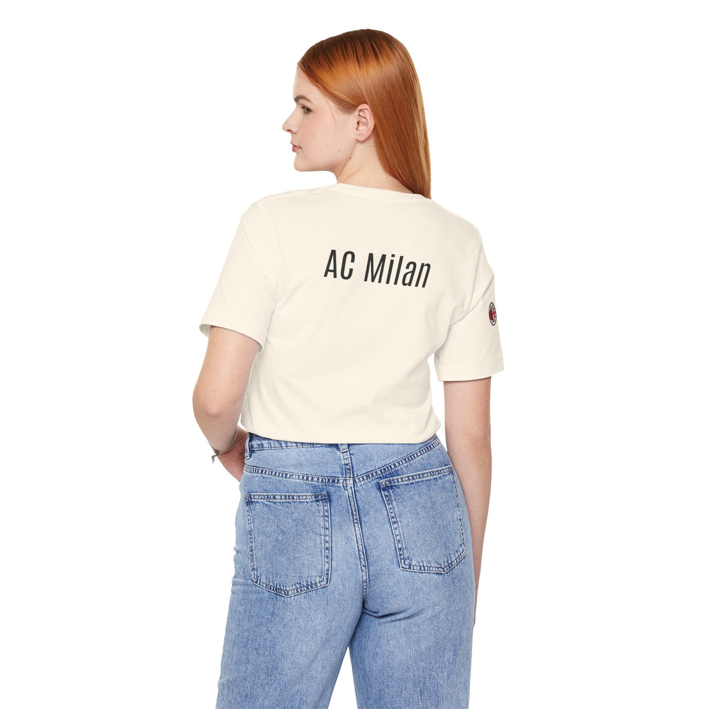 AC Milan Crest T-Shirt Minimal Soccer Tee with 'AC Milan' Back Print