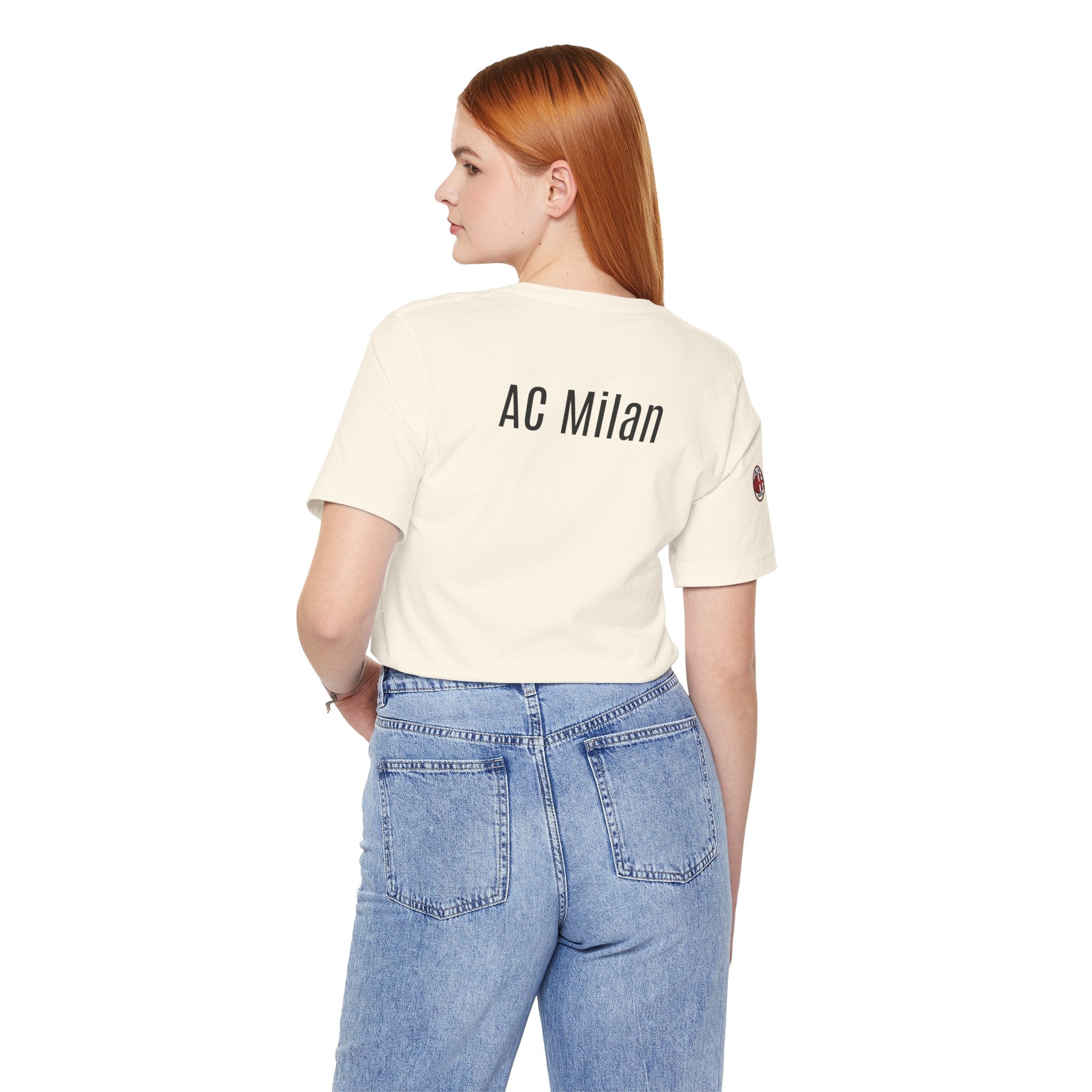 AC Milan Crest T-Shirt Minimal Soccer Tee with 'AC Milan' Back Print