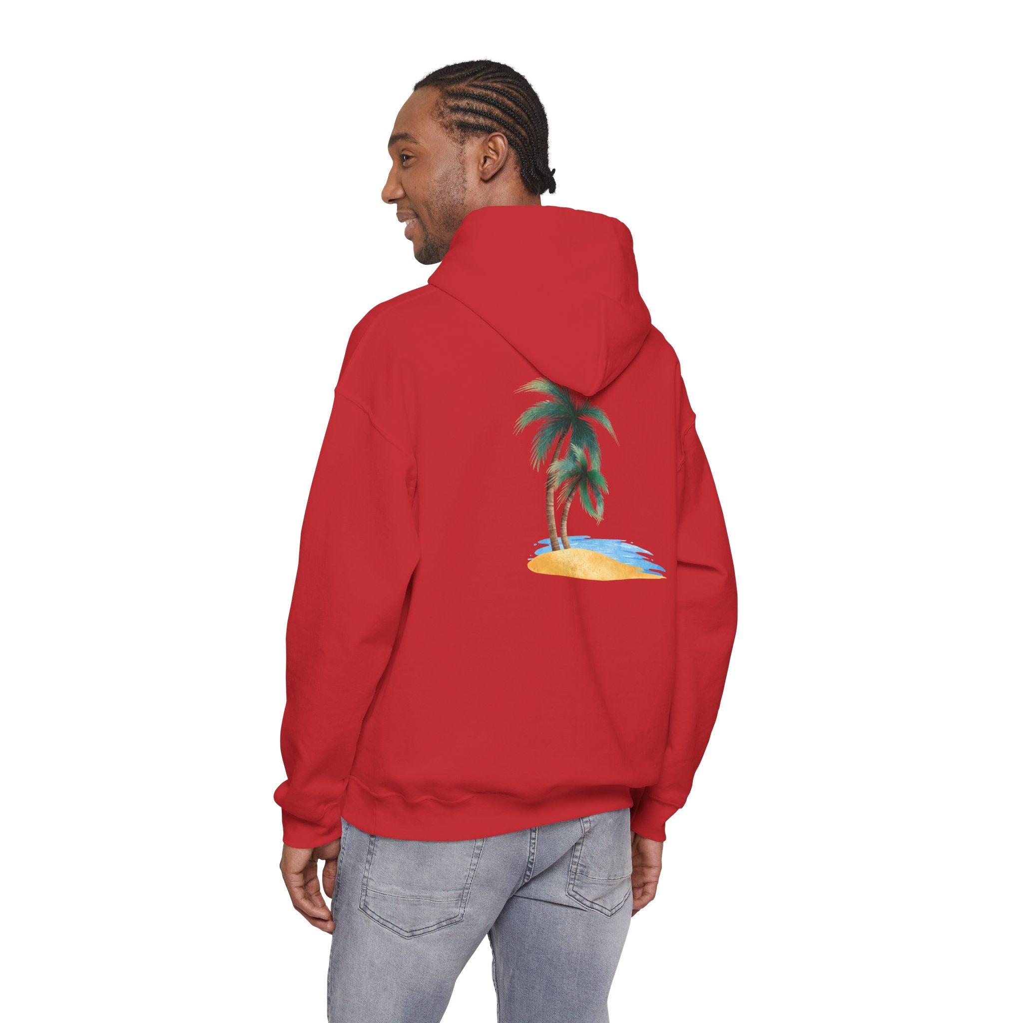 California Palm Tree Hoodie | Beach Island Graphic, Sleeve Icons