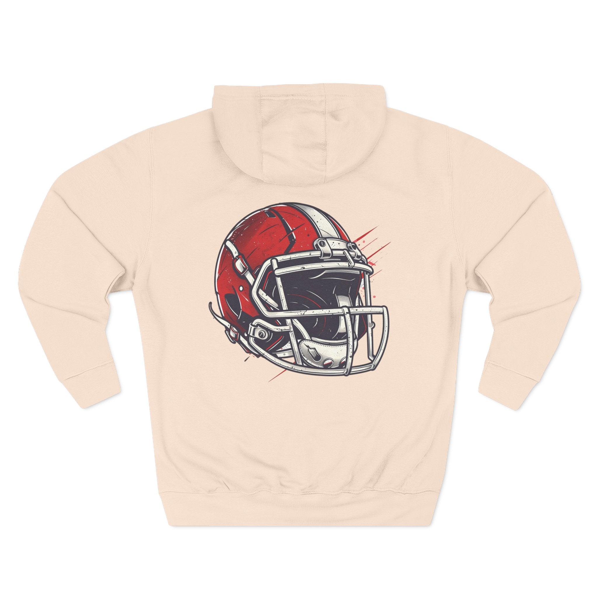 Football Helmet Skull Hoodie Graphic Fleece Pullover for Fans