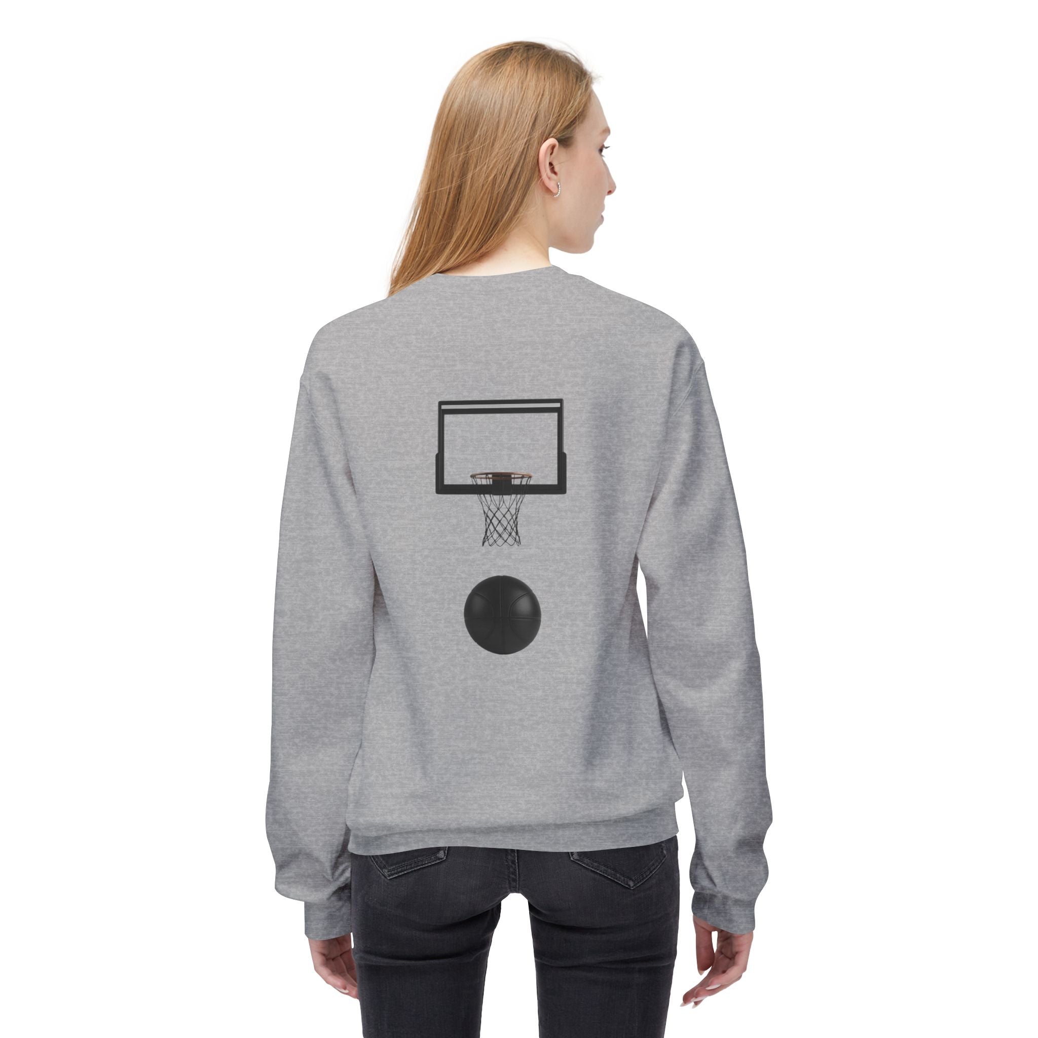 Basketball Players Sweatshirt Front Dribble Back Hoop Graphic
