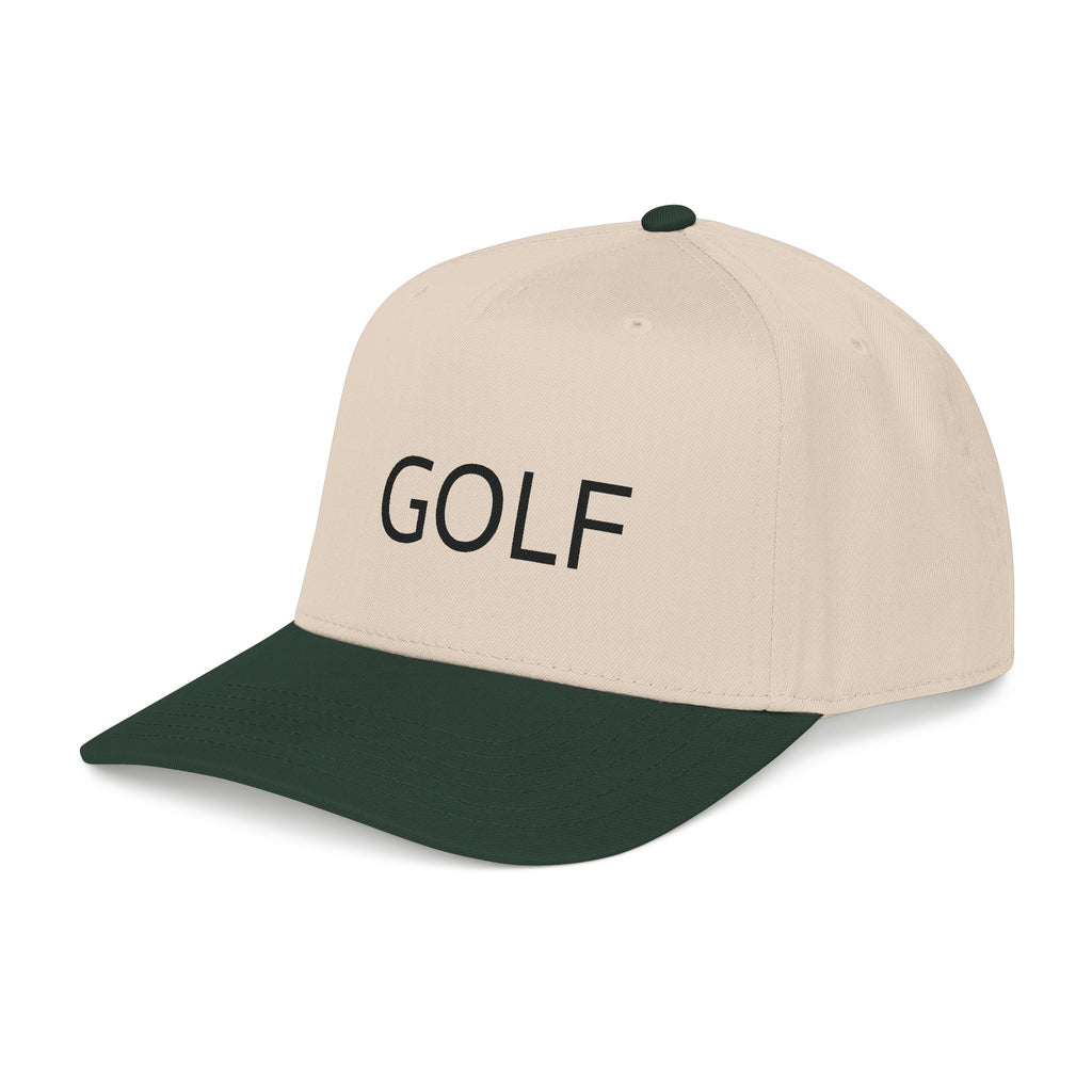 Golf Embroidered Mid Profile Cap — Classic Two-Tone Golf Hat
