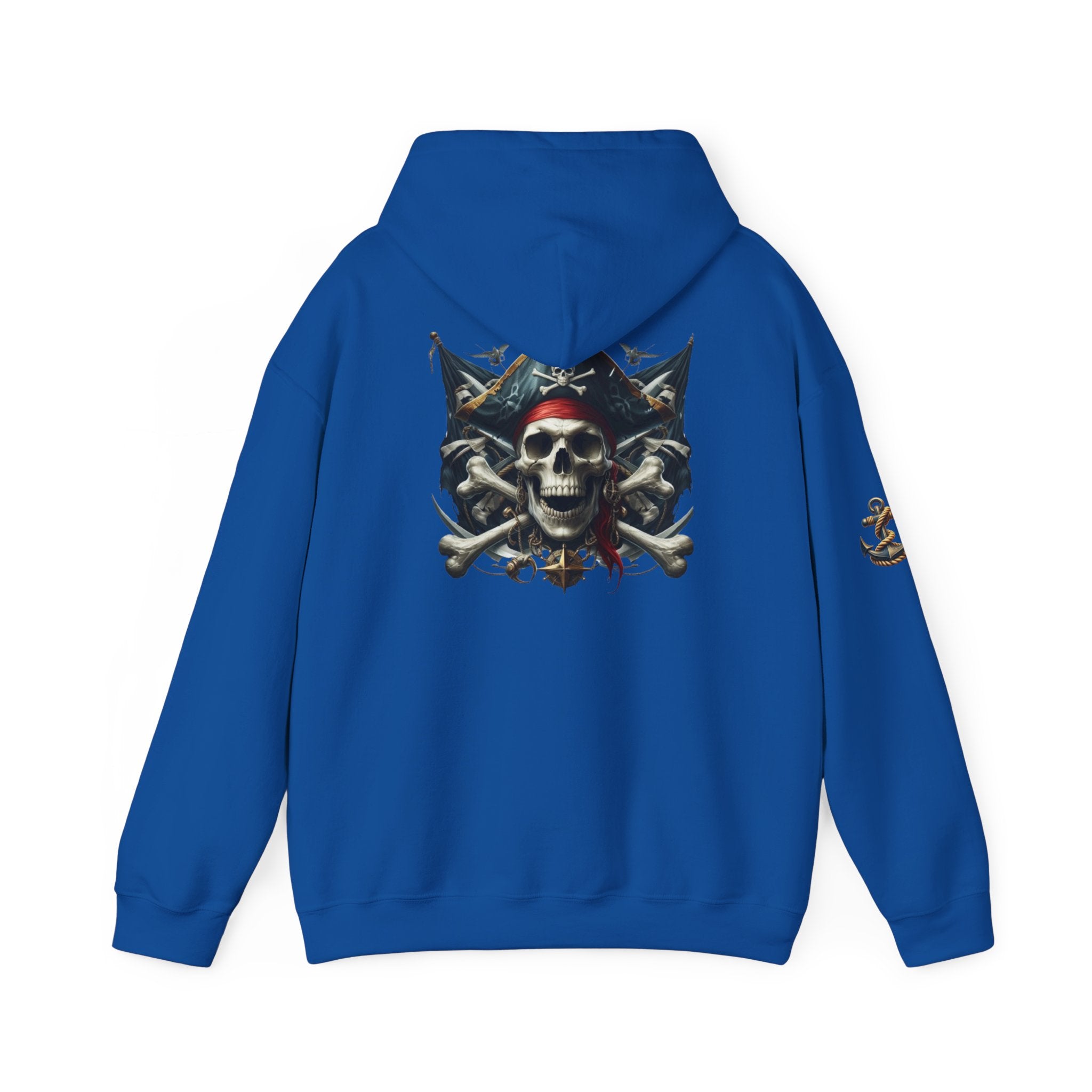 Pirate Skull Anchor Hoodie  Nautical Skull & Crossbones Pullover