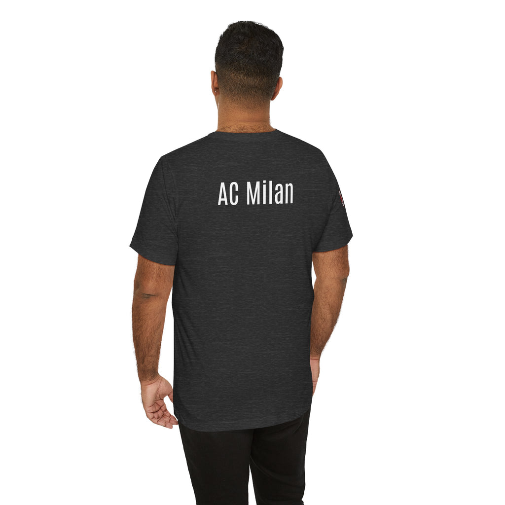 AC Milan Crest T-Shirt Minimal Soccer Tee with 'AC Milan' Back Print