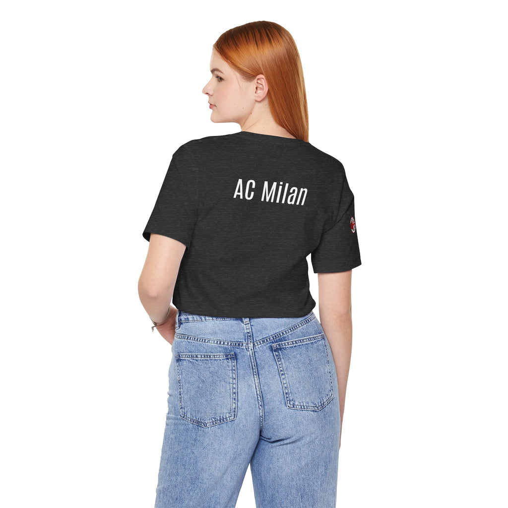 AC Milan Crest T-Shirt Minimal Soccer Tee with 'AC Milan' Back Print