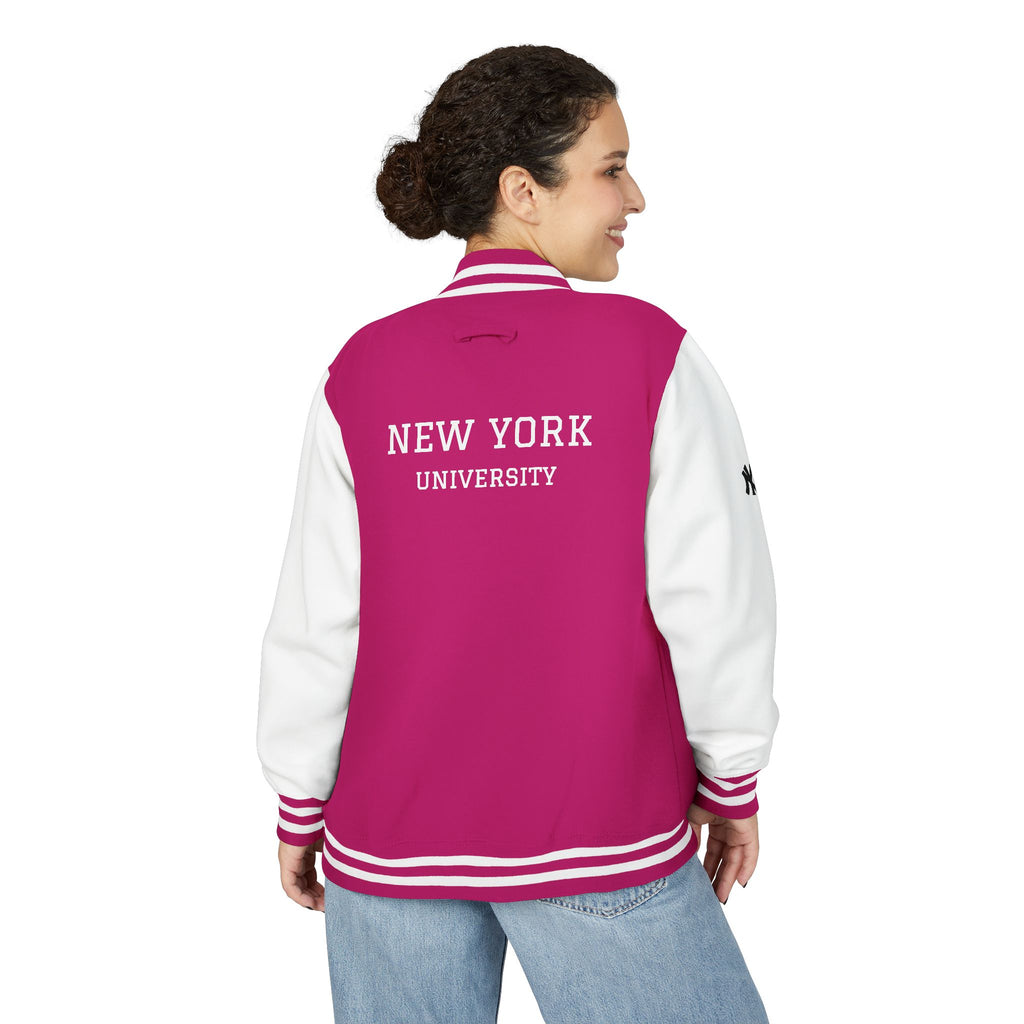 New York Letterman Jacket Varsity Style Red & White Baseball Jacket