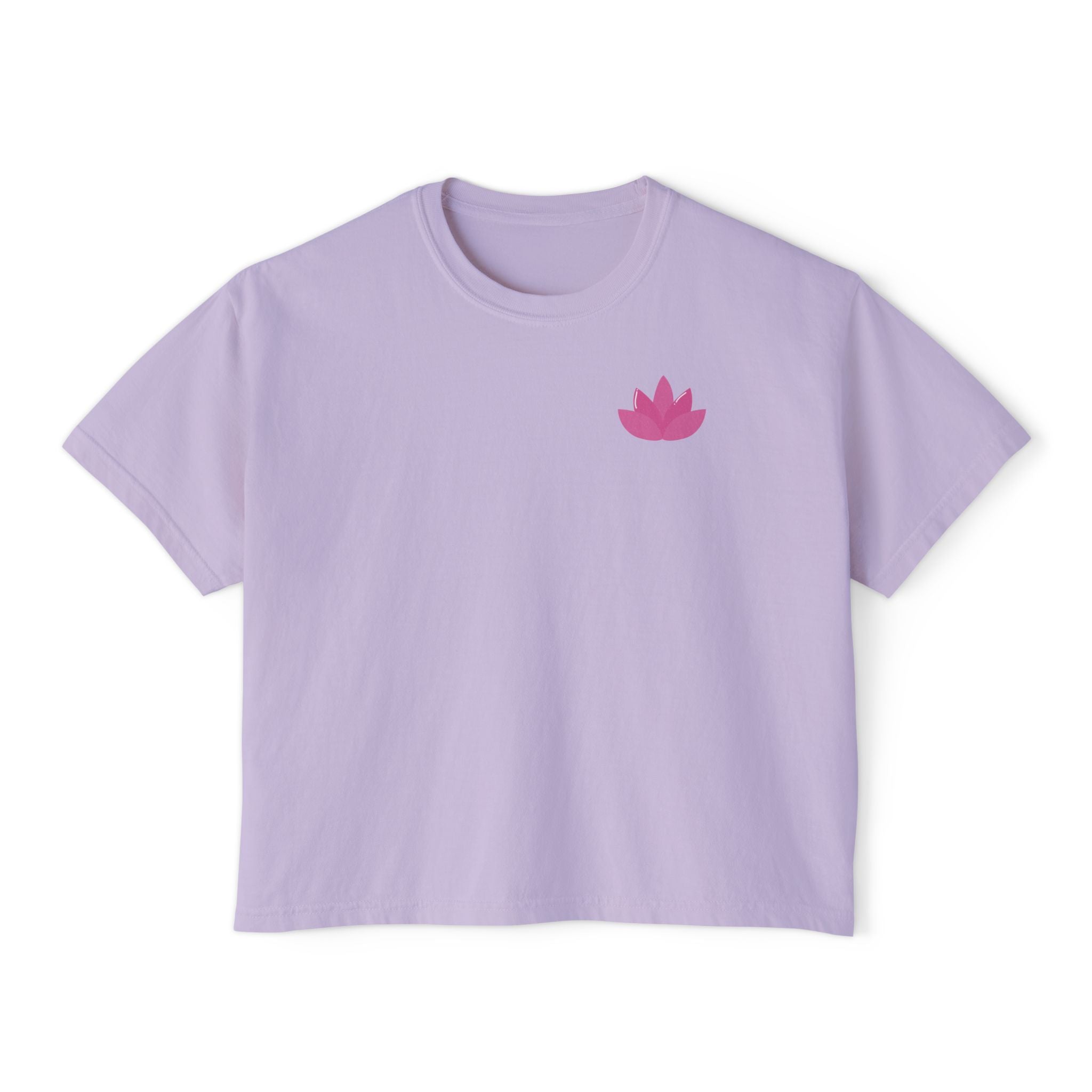 Yoga Time Women's Boxy Tee  Cute Lotus & Yoga Poses Graphic Shirt