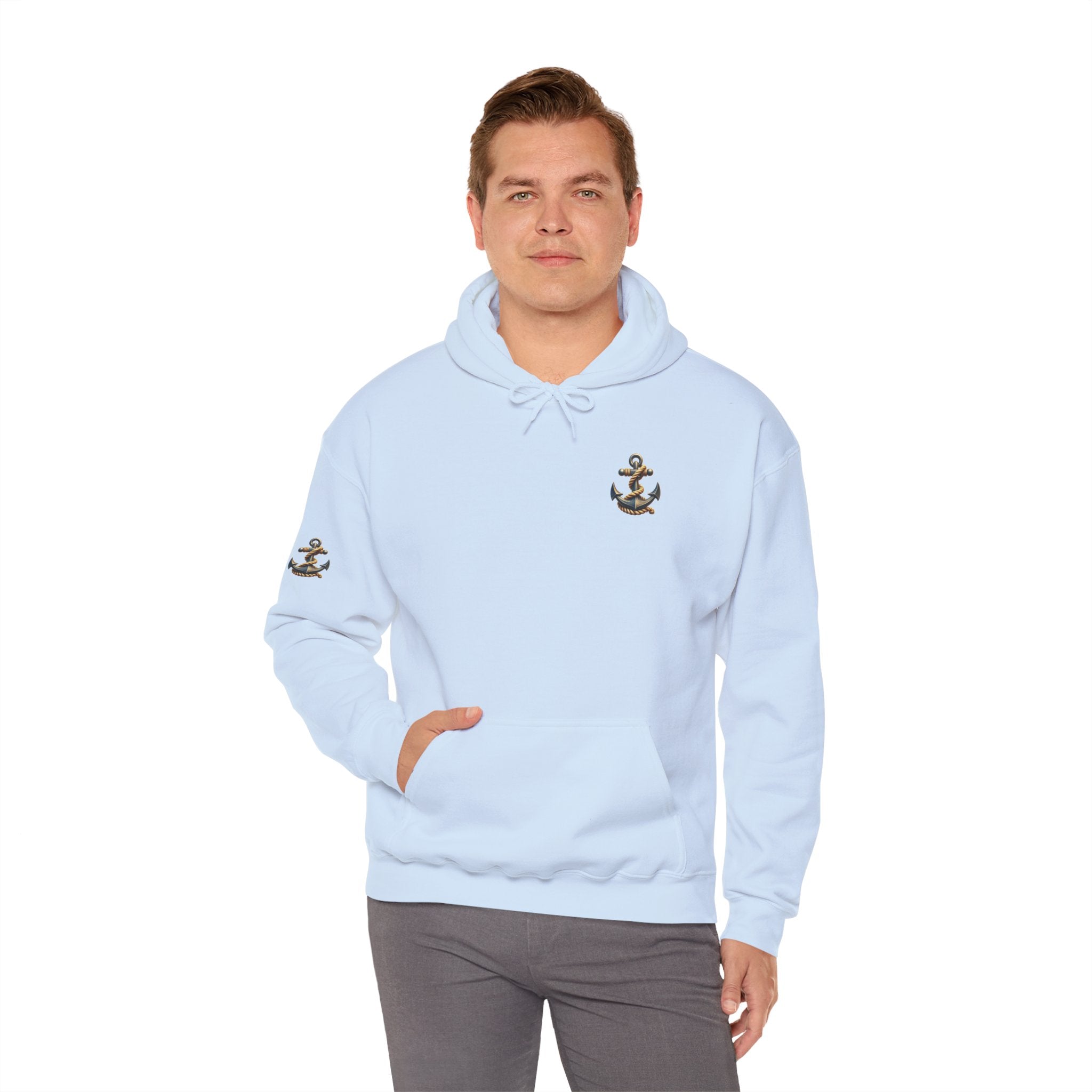 Pirate Skull Anchor Hoodie  Nautical Skull & Crossbones Pullover