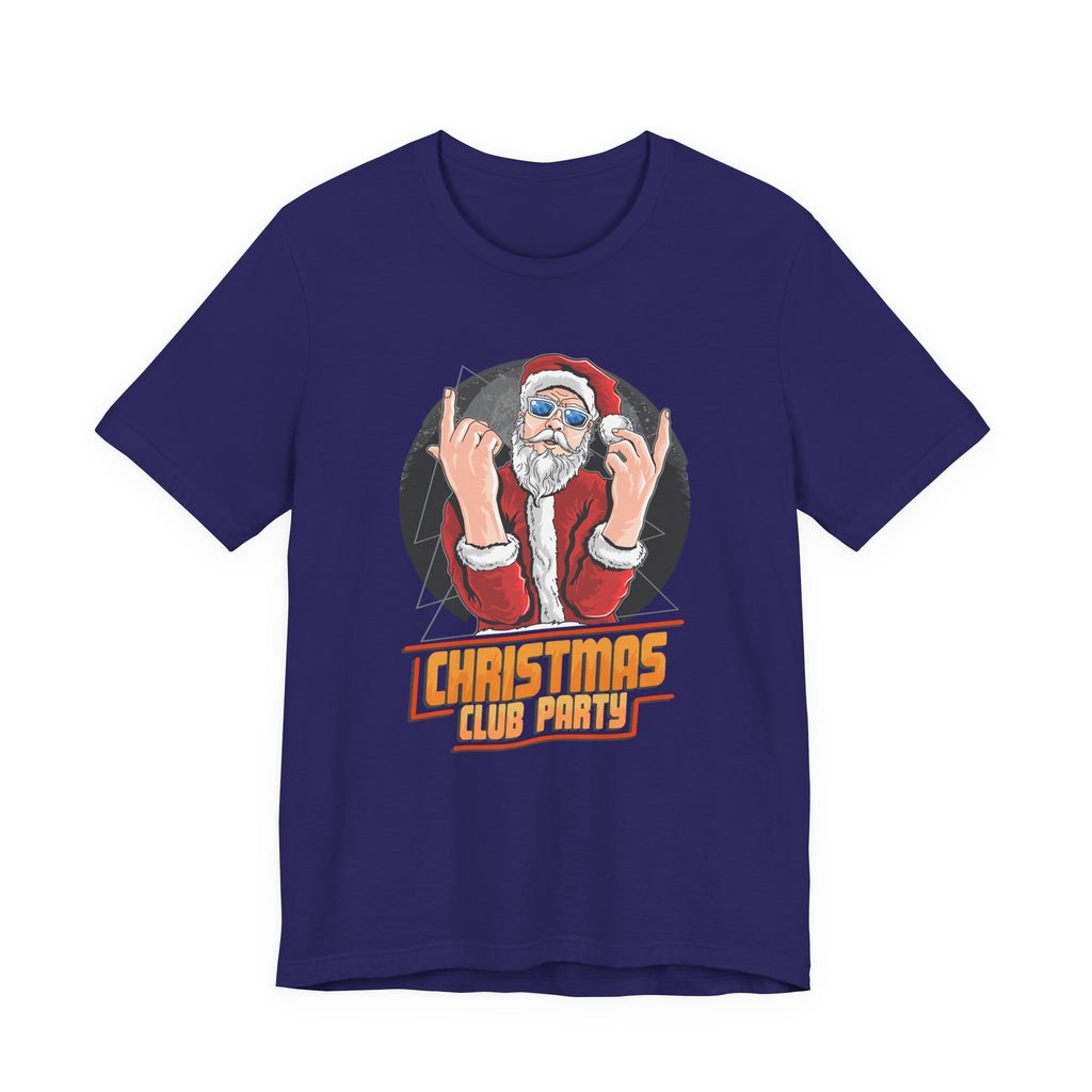 Santa Rocker Christmas Club Party Tee  Retro Holiday Graphic