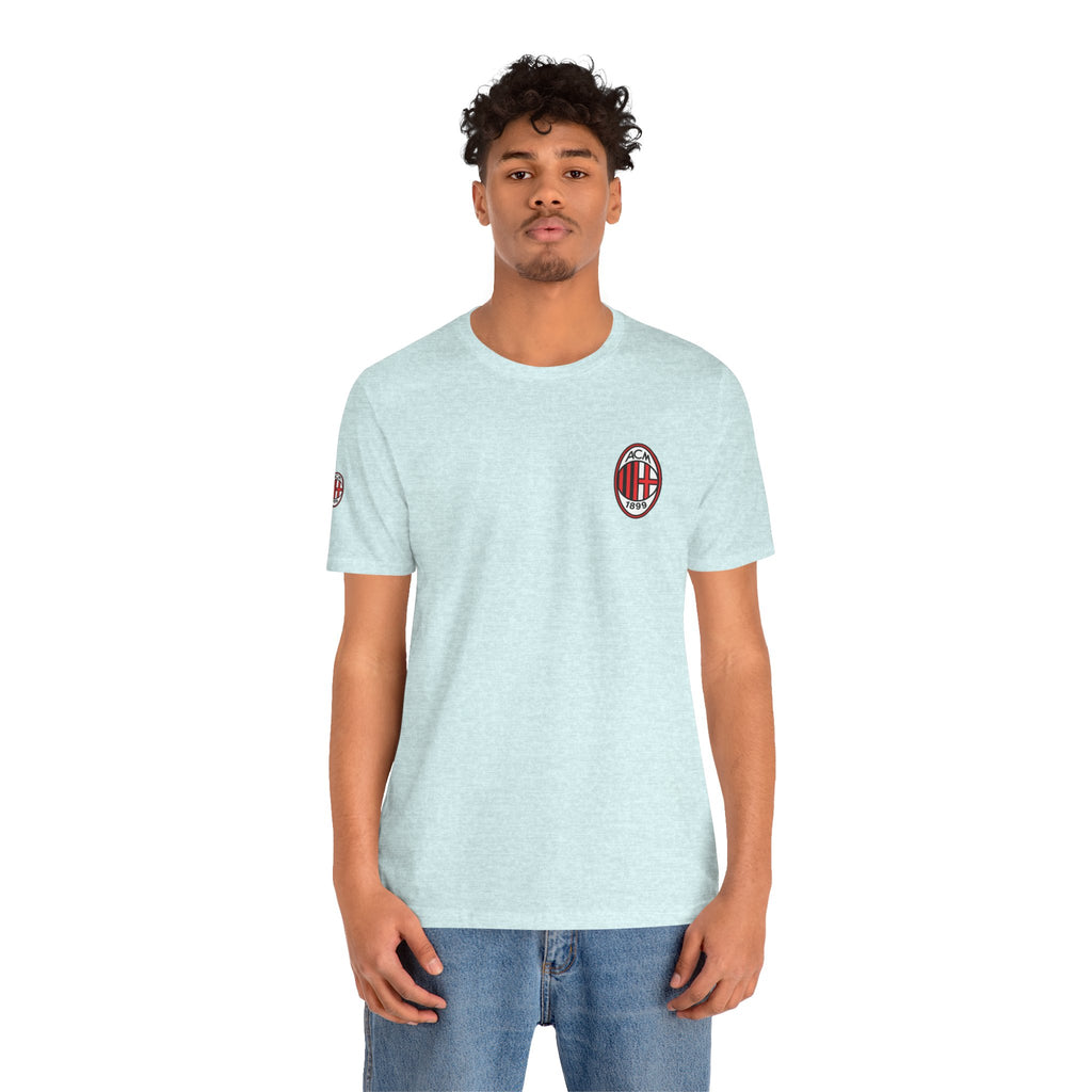 AC Milan Crest T-Shirt Minimal Soccer Tee with 'AC Milan' Back Print