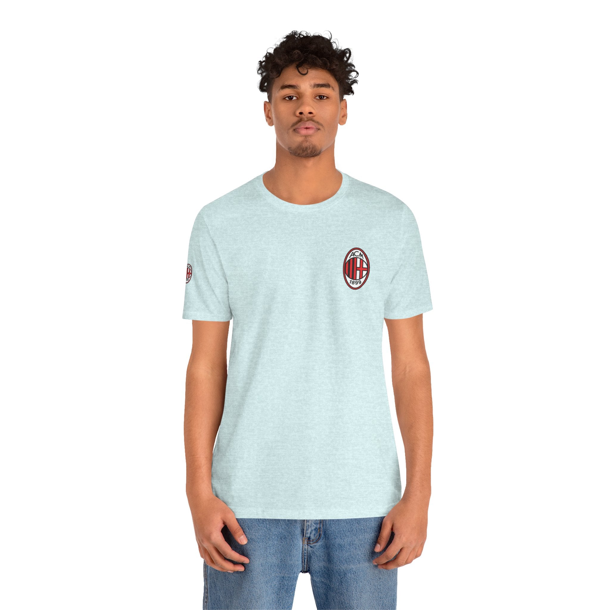 AC Milan Crest T-Shirt Minimal Soccer Tee with 'AC Milan' Back Print