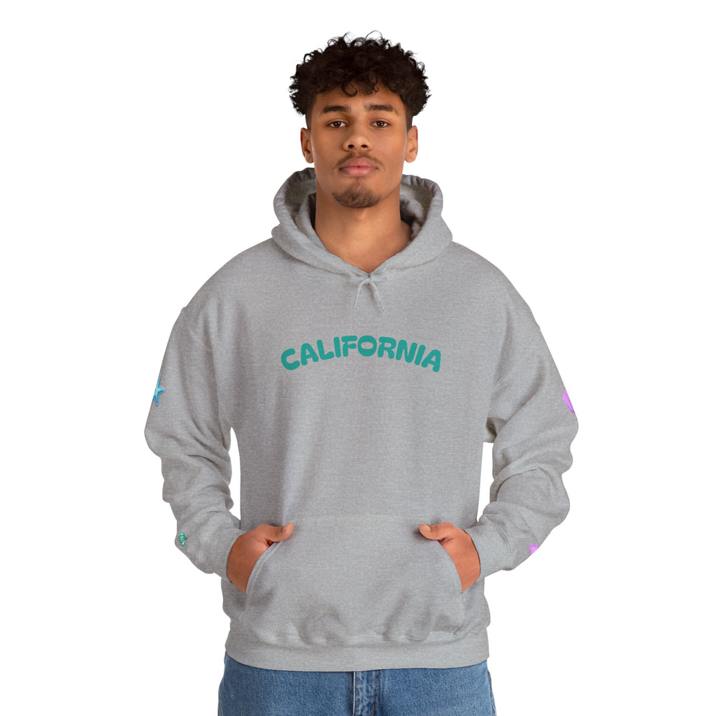 California Palm Tree Hoodie | Beach Island Graphic, Sleeve Icons