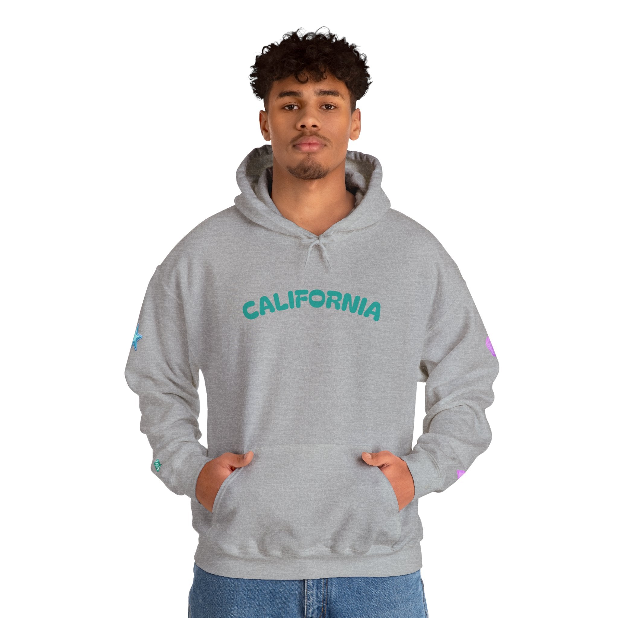 California Palm Tree Hoodie | Beach Island Graphic, Sleeve Icons