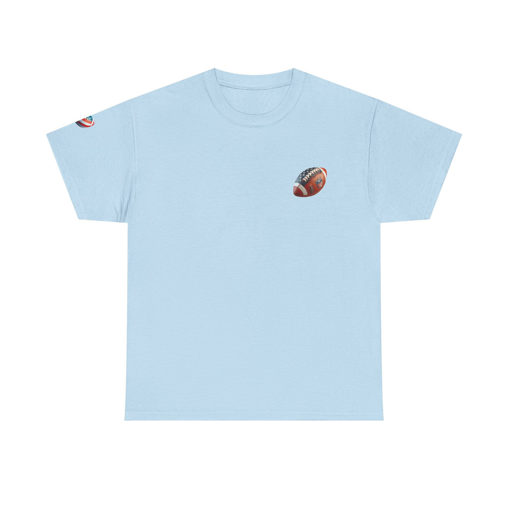 Skull Helmet Football Tee — Grunge Athletic Graphic T‑Shirt