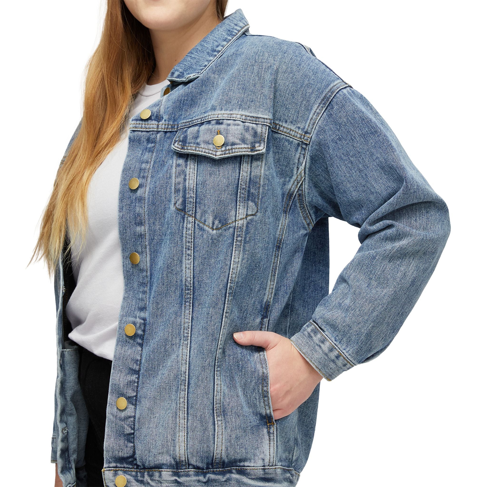 Women's Denim Jacket Vintage New York Embroidered Jean Jacket